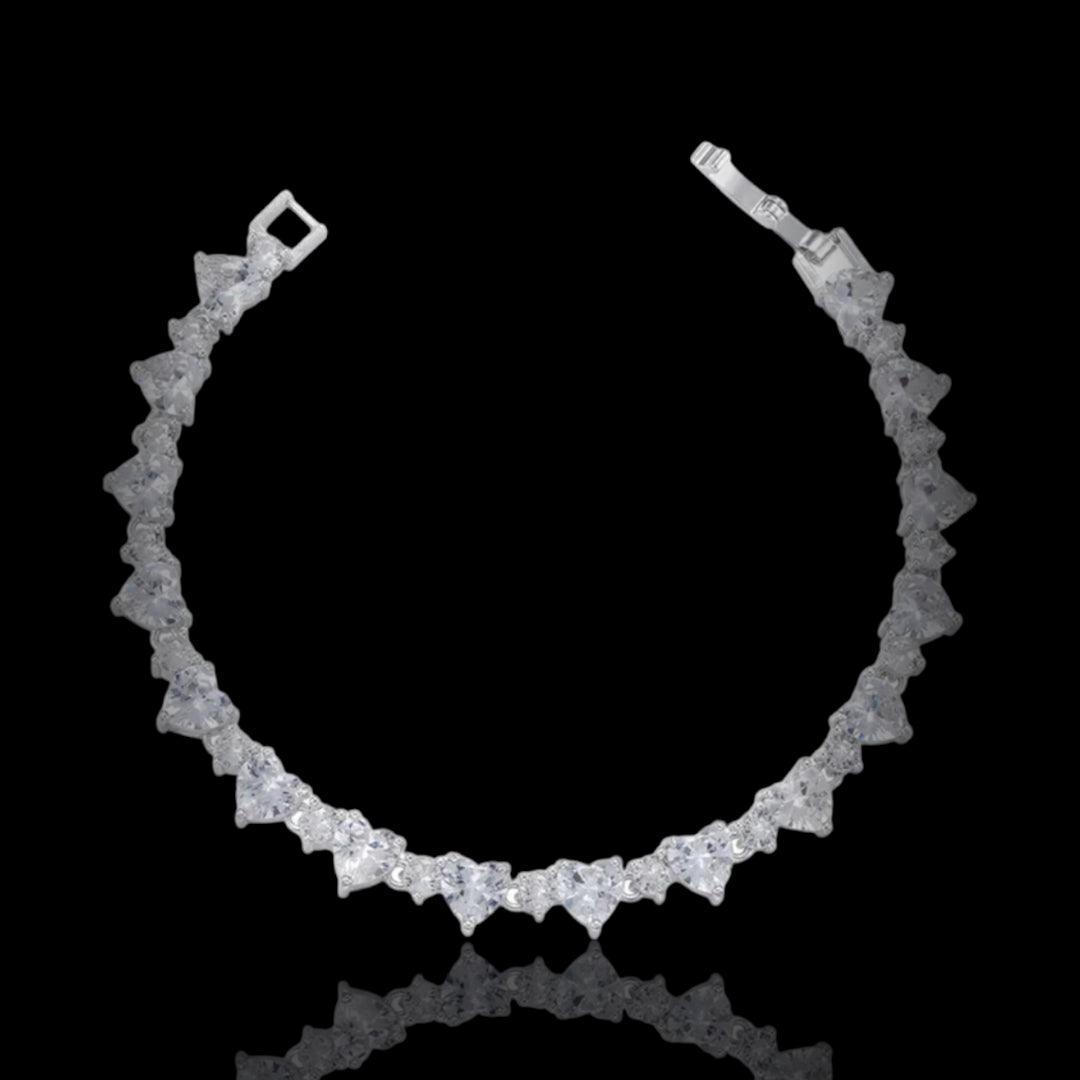BRACELET "RIVIERA" - LOVE - Argenté & Blanc LESE-MAJESTE