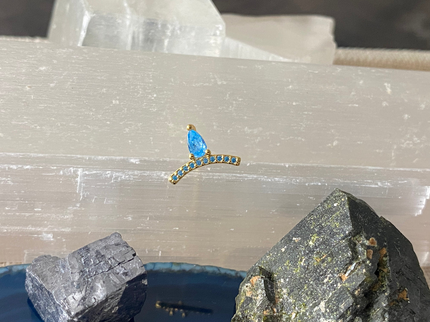 "CUPIDON" - Argent plaqué or - Bleu ciel LESE-MAJESTE
