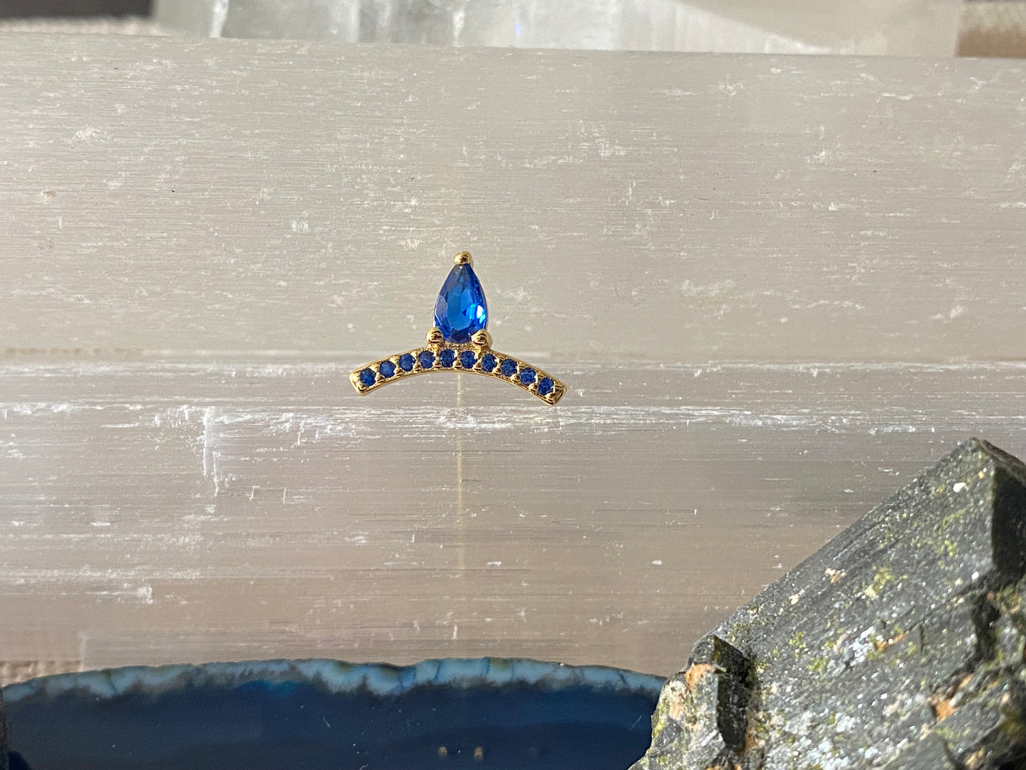 "CUPIDON" - Argent plaqué or - Bleu LESE-MAJESTE