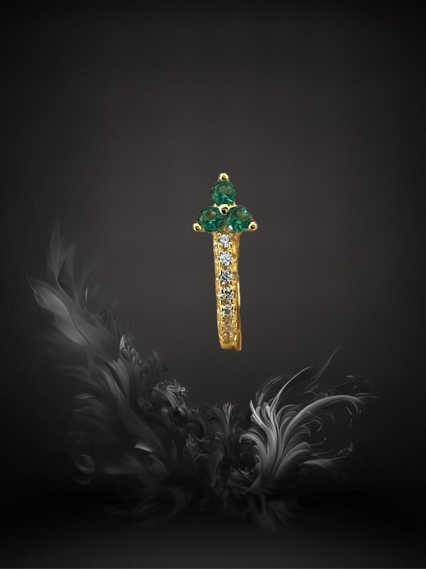 MINI CREOLE "A LA FOLIE" - Argent plaqué or - green LESE-MAJESTE