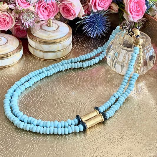 COLLIER" PETRA" - Bleu ciel Lèse-Majesté
