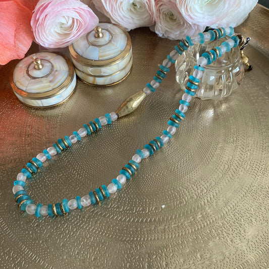 COLLIER "BYZANCE" - Moyen - Bleu océan Lèse-Majesté