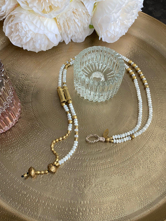 COLLIER" PETRA ELIXIR" - Nacre blanche