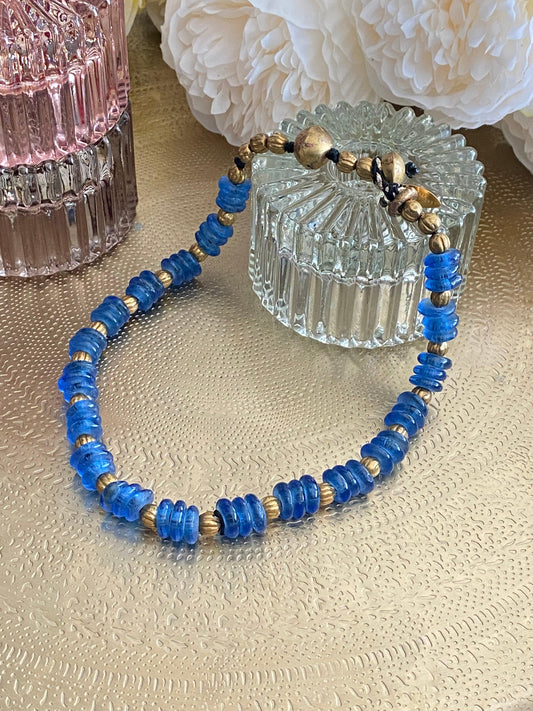 COLLIER "ALEXANDRIE" - Bleu jean Lèse-Majesté