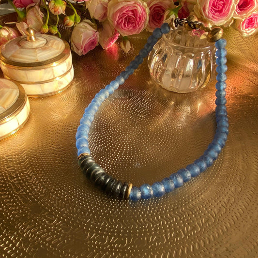 COLLIER "CONSTANTIN" - Bleu jean & noir Lèse-Majesté