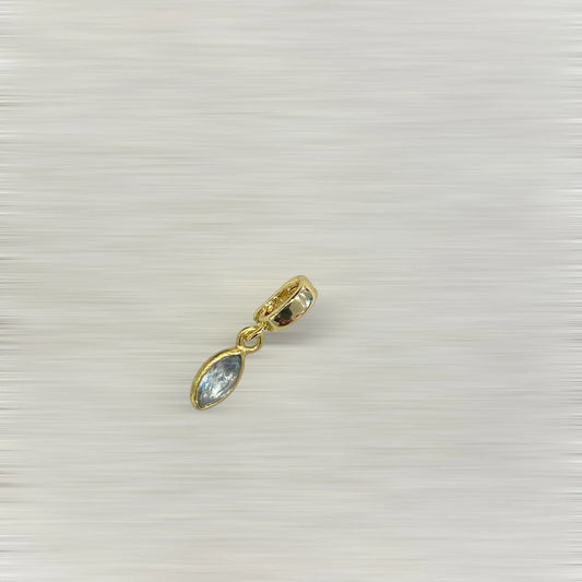 AMULETTE AURA AIGUE-MARINE – 1 CM (Plaqué or) LÈSE-MAJESTÉ