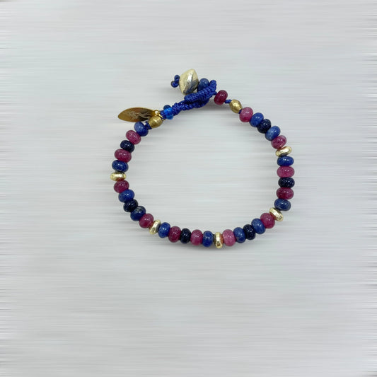 BRACELET ÉLIXIR (grès & sodalite & tourmaline / pêche bleu) – 20 CM Lèse-Majesté