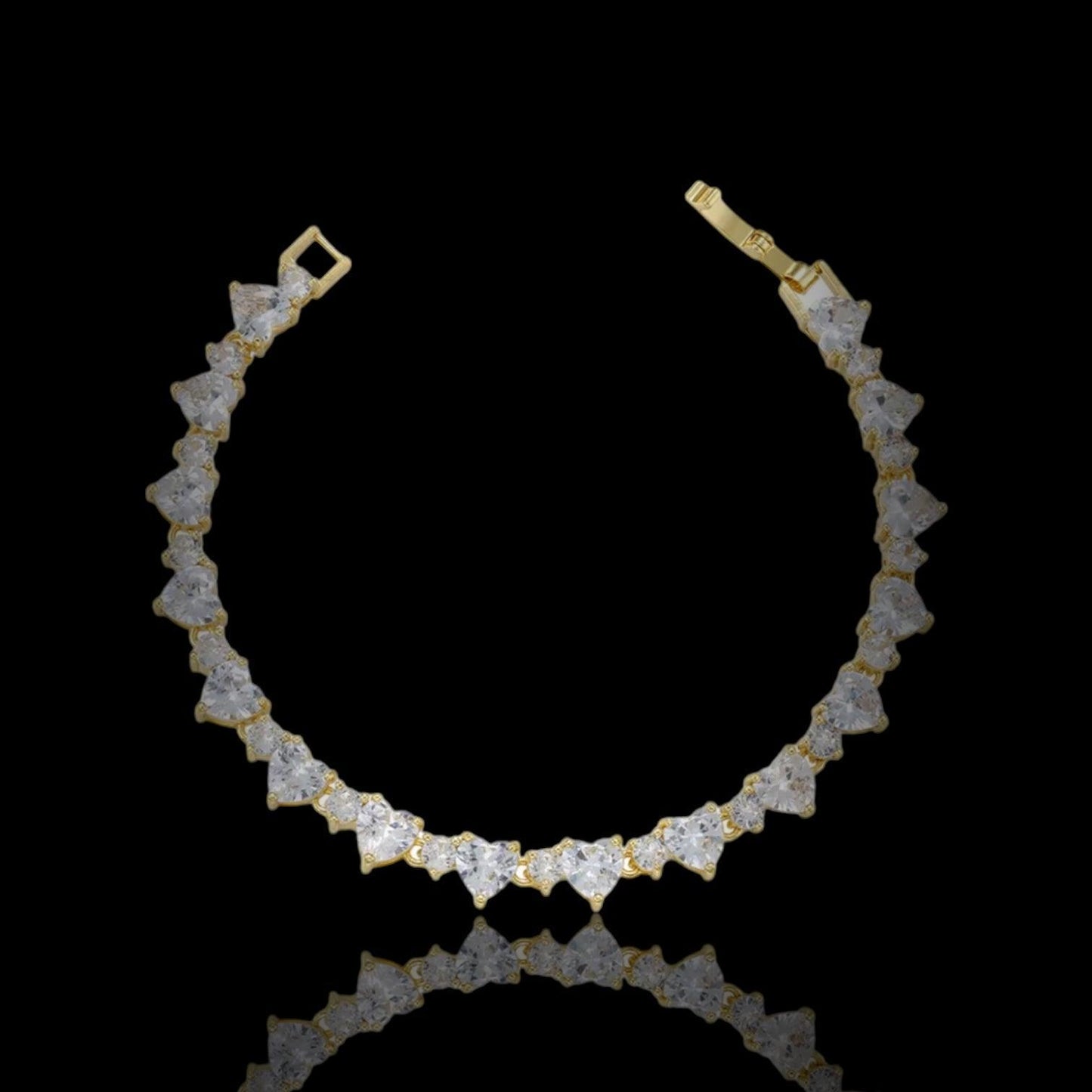 BRACELET "RIVIERA" - LOVE - Doré & Blanc LESE-MAJESTE