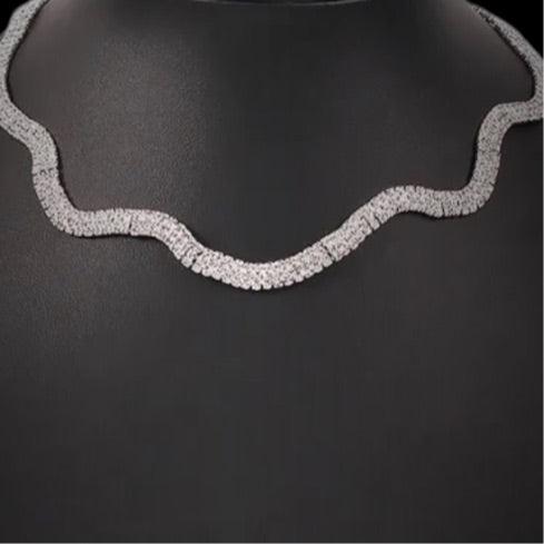 COLLIER "DIAMONDS" - WAVE - Argenté Lèse-Majesté