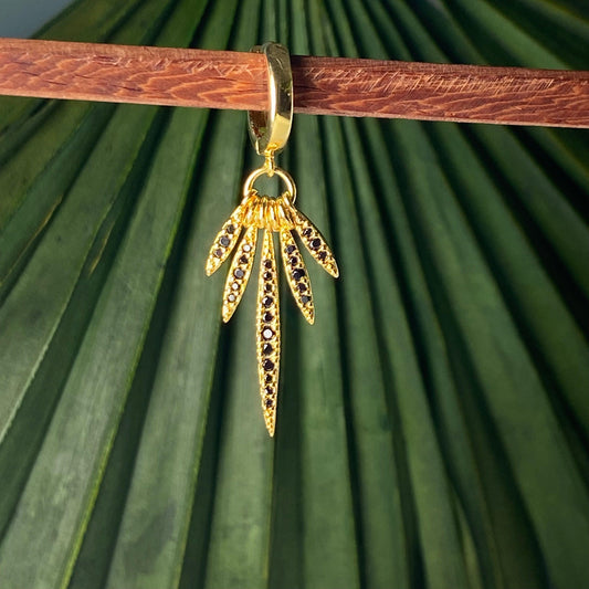 MINI CREOLE "JUNGLE" - Argent plaqué or - black - 10mm LESE-MAJESTE