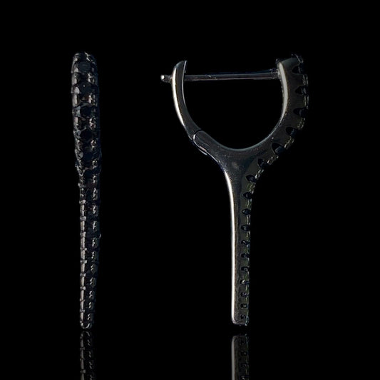 MINI CREOLE "MOON ROCK" maxi - Argent - black LESE-MAJESTE