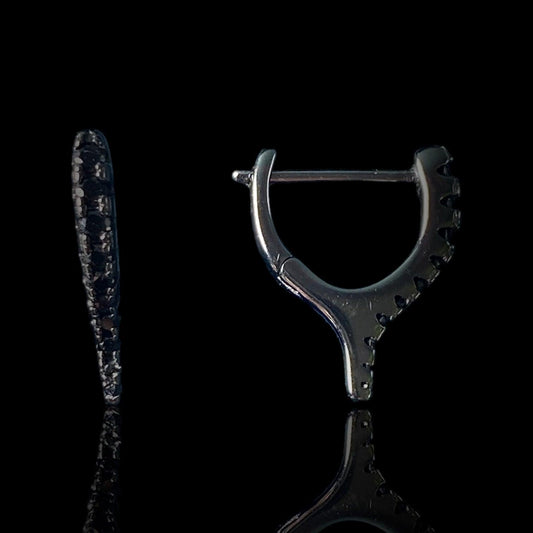 MINI CREOLE "MOON ROCK" mini - Argent - BLACK LESE-MAJESTE