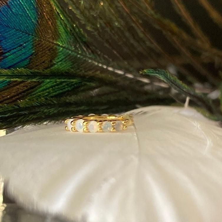 MINI CREOLE "Ô BRUME" double pavée - Argent plaqué or - 6mm LESE-MAJESTE