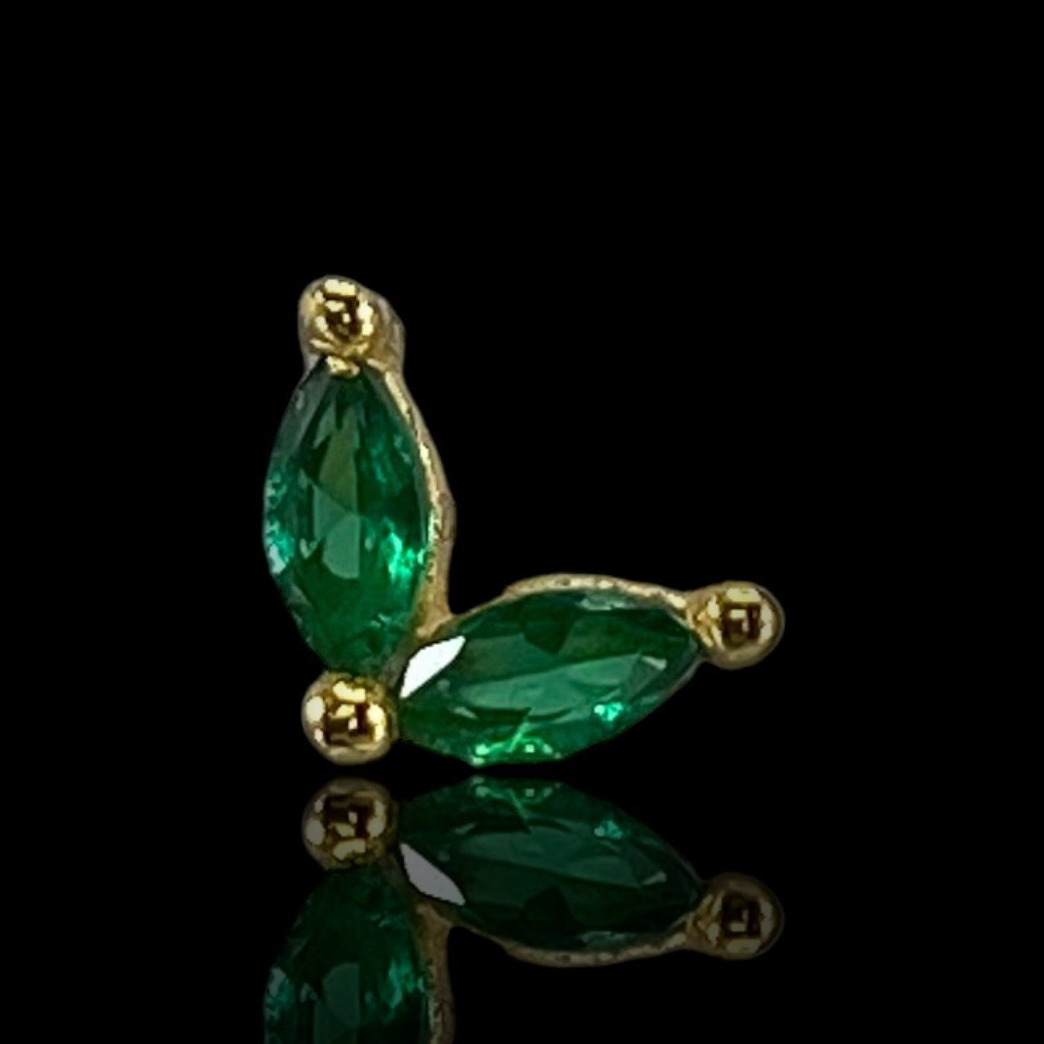 PUCE "FLY" - Argent plaqué or- green LESE-MAJESTE