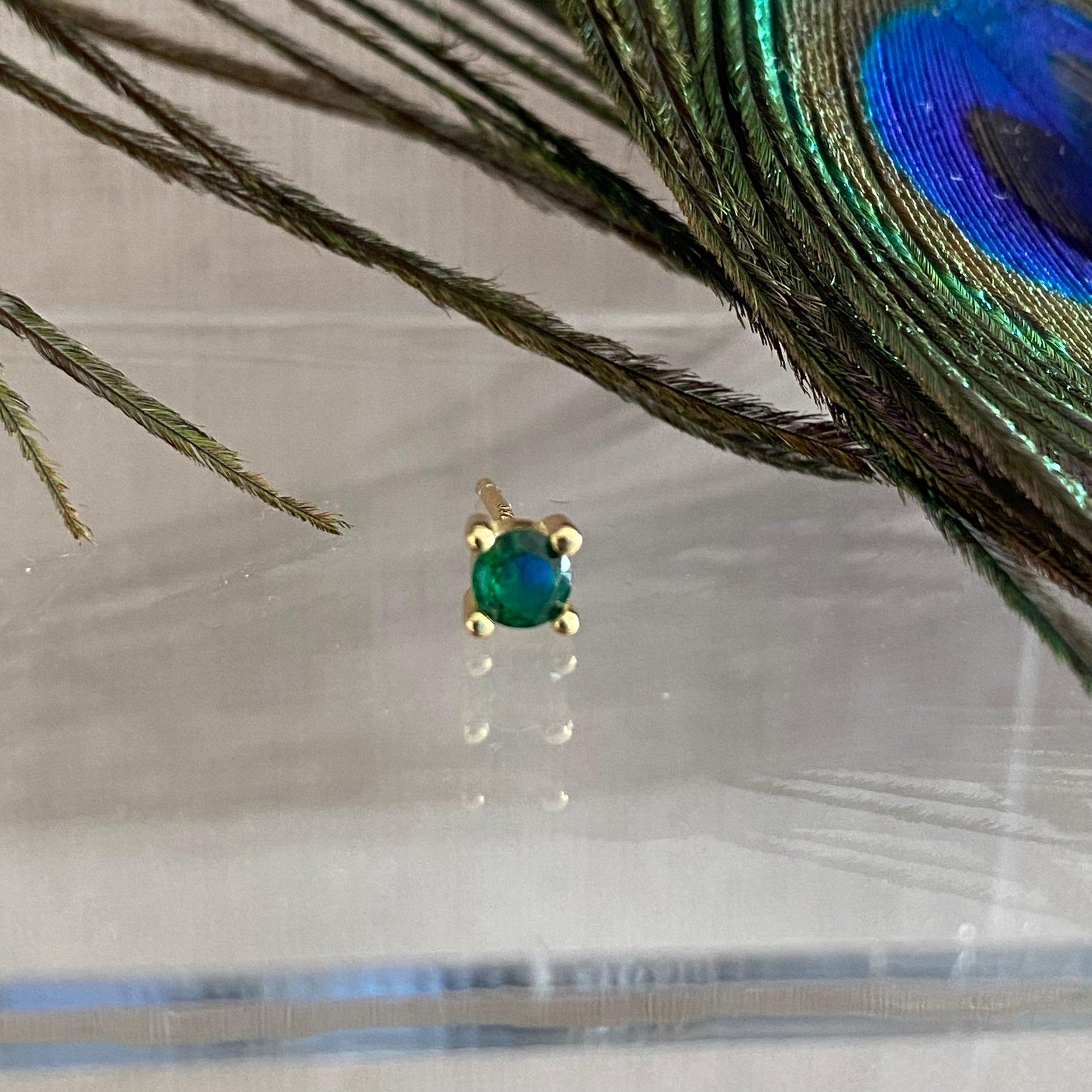 PUCE "UN POINT C TOUT XL" - Argent plaqué or - vert LESE-MAJESTE