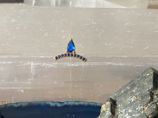 "CUPIDON" - Argent plaqué or - Bleu LESE-MAJESTE