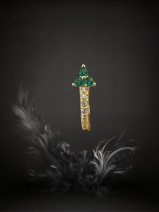 MINI CREOLE "A LA FOLIE" - Argent plaqué or - green LESE-MAJESTE