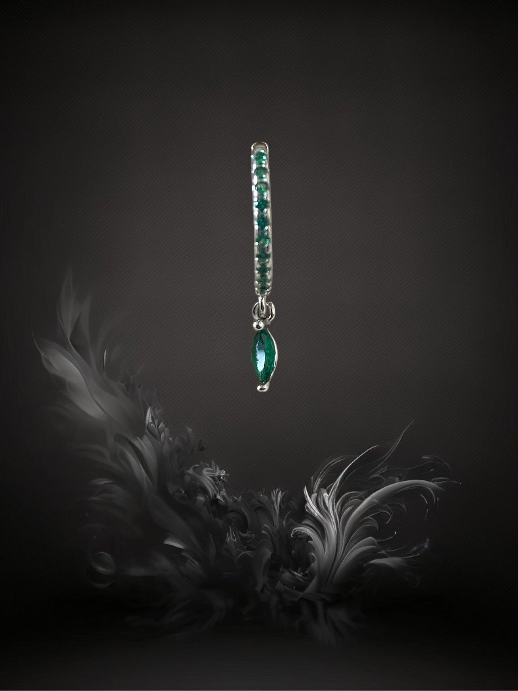 MINI CREOLE "AJNA" - Argent  - green - Lèse-Majesté