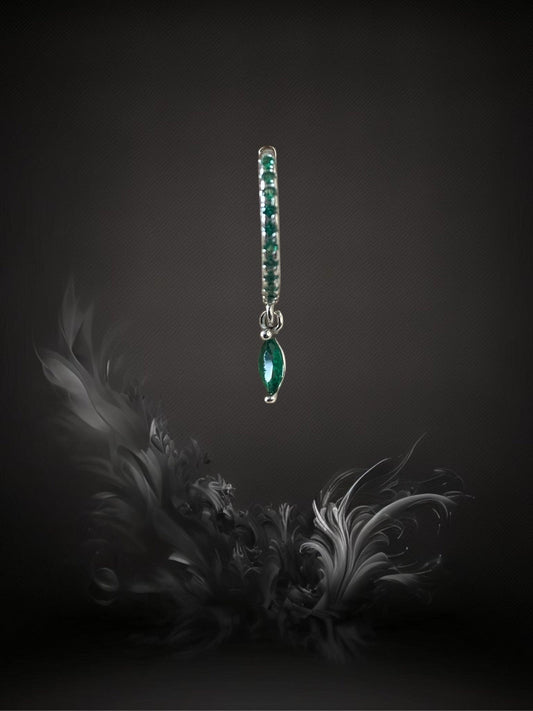 MINI CREOLE "AJNA" - Argent  - green - Lèse-Majesté