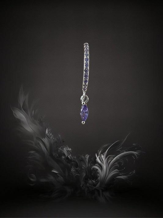 MINI CREOLE "AJNA" - Argent  - parme - Lèse-Majesté