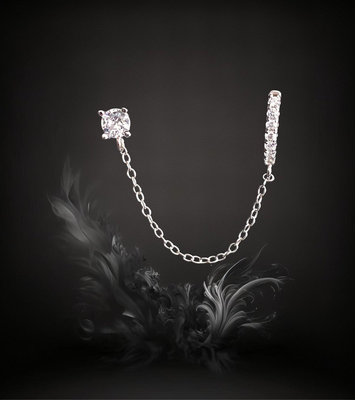 MINI CREOLE "CHAINED UP" - Argent - white LESE-MAJESTE