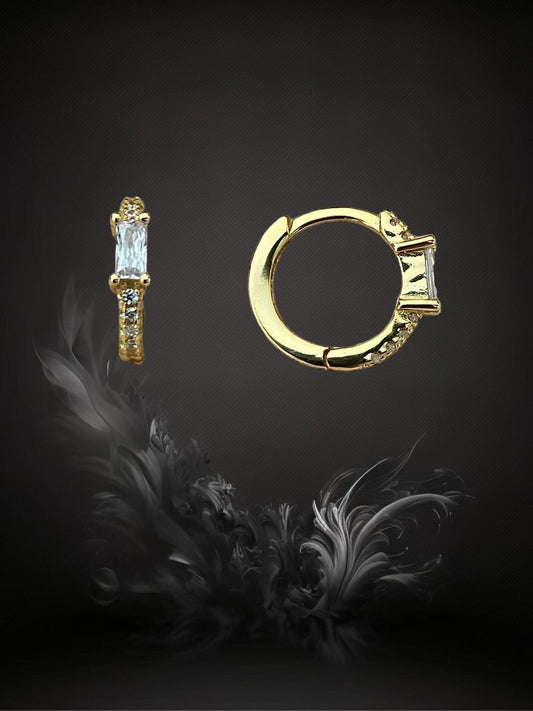 MINI CREOLE "CRISTAL" - Argent plaqué or - white LESE-MAJESTE