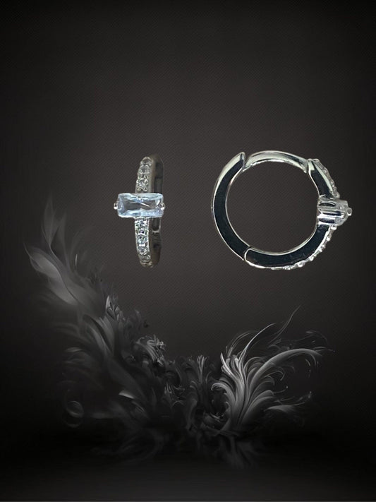 MINI CREOLE "CRISTAL CLEAR" - Argent -  white LESE-MAJESTE