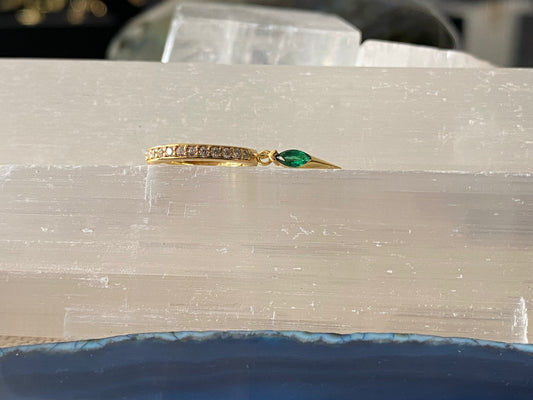 MINI CREOLE "FAIRY TEARS" - Argent plaqué or - Vert LESE-MAJESTE