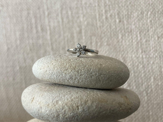 MINI CREOLE "FLOWER"  - Argent - 10mm ROSE MARIE