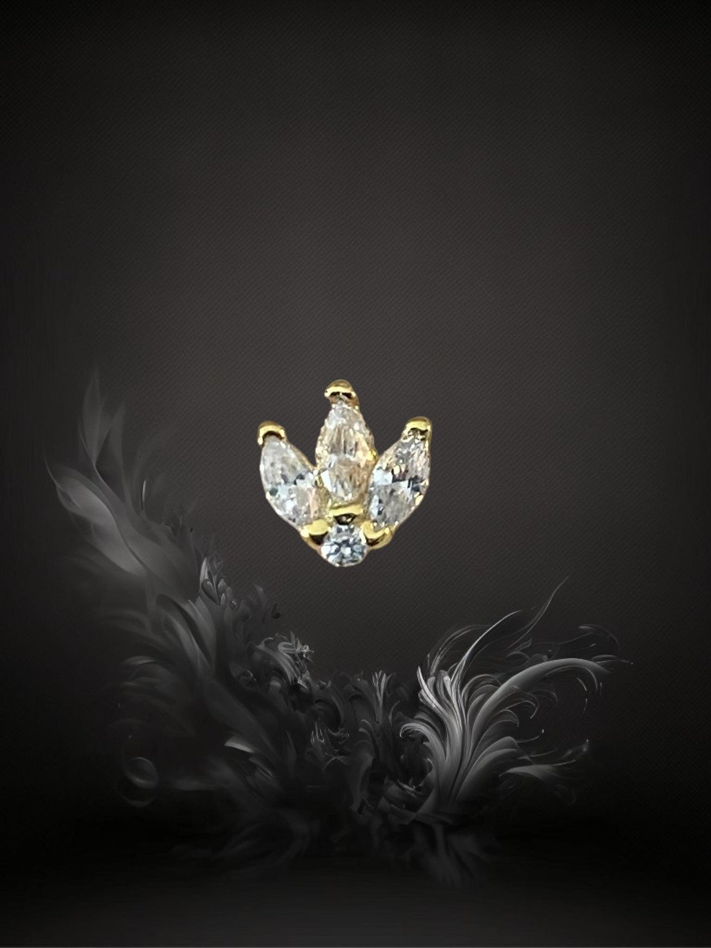 PUCE "NENUPHAR" - Argent plaqué or - white LESE-MAJESTE