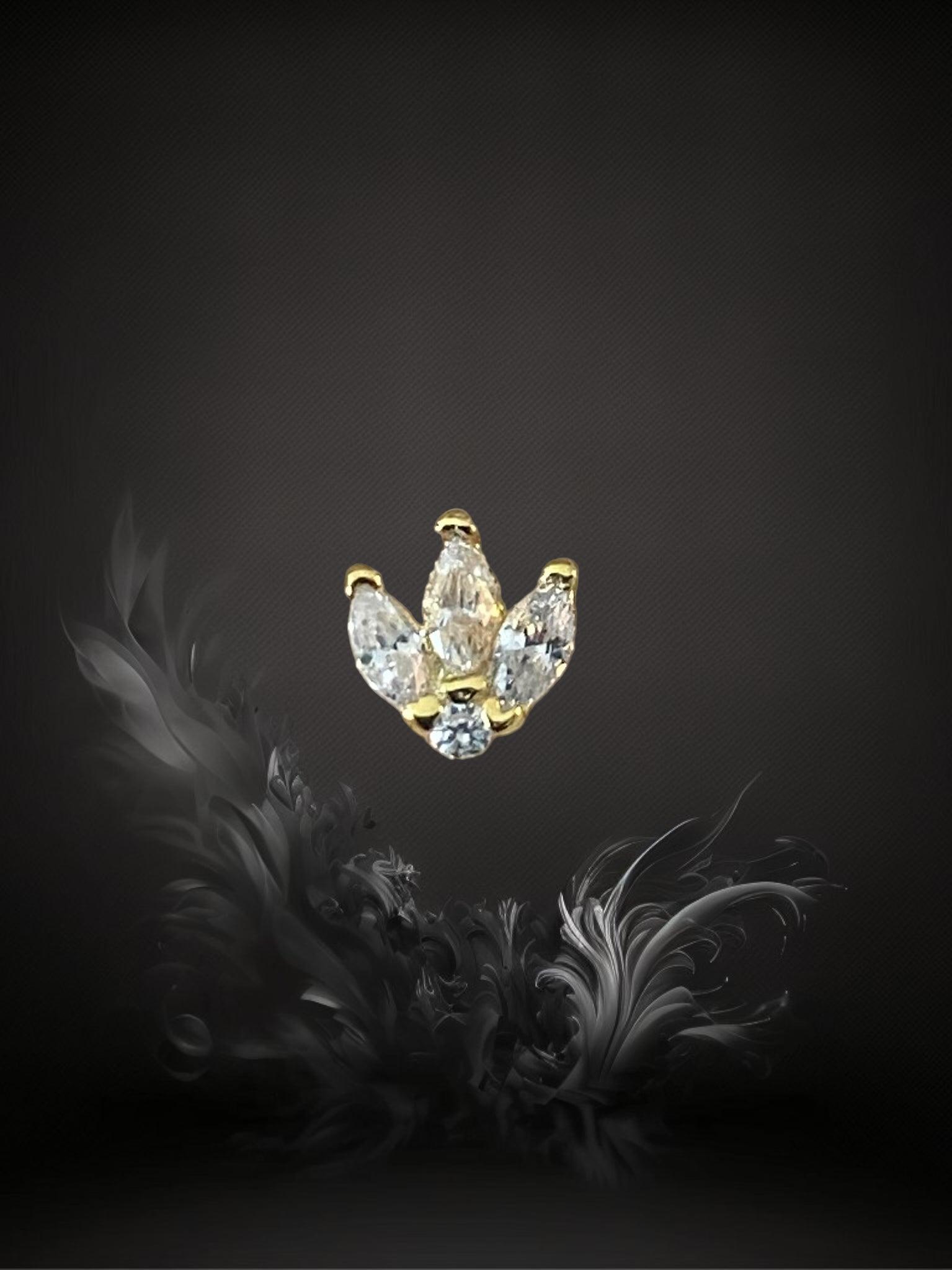 PUCE "NENUPHAR" - Argent plaqué or - white LESE-MAJESTE