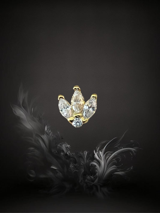 PUCE "NENUPHAR" - Argent plaqué or - white LESE-MAJESTE