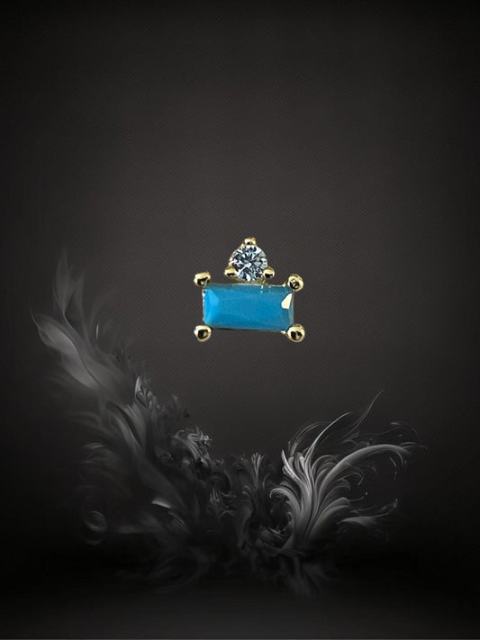 PUCE "PETIT TAJ MAHAL" - Argent plaqué or - turquoise LESE-MAJESTE
