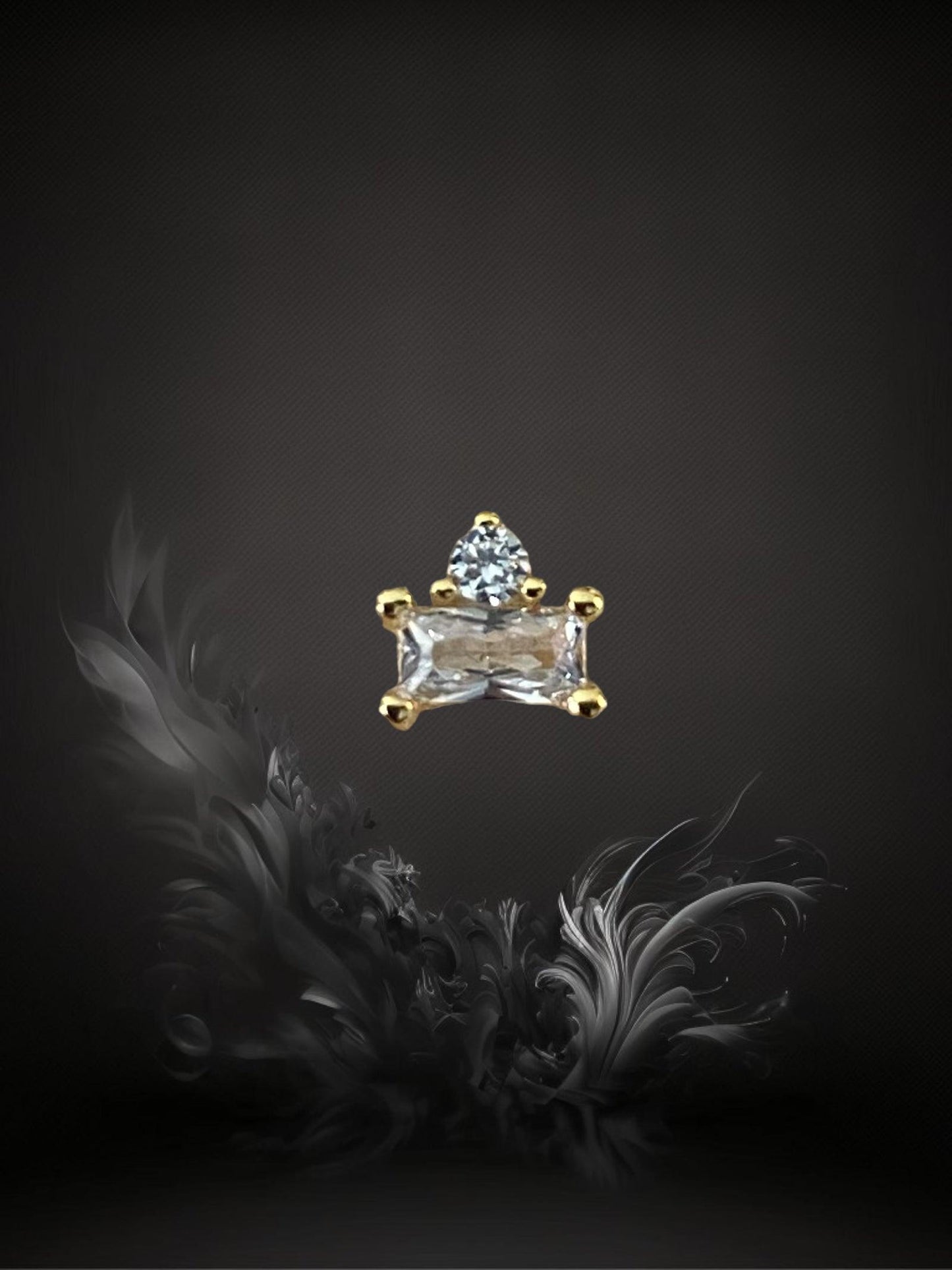 PUCE "PETIT TAJ MAHAL" - Argent plaqué or - white LESE-MAJESTE