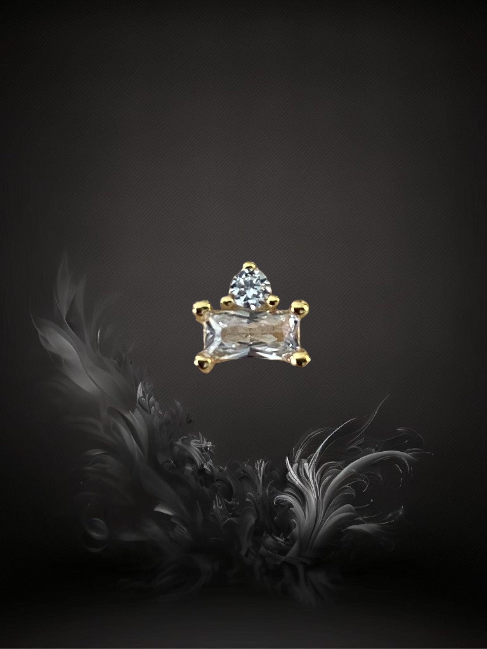 PUCE "PETIT TAJ MAHAL" - Argent plaqué or - white LESE-MAJESTE