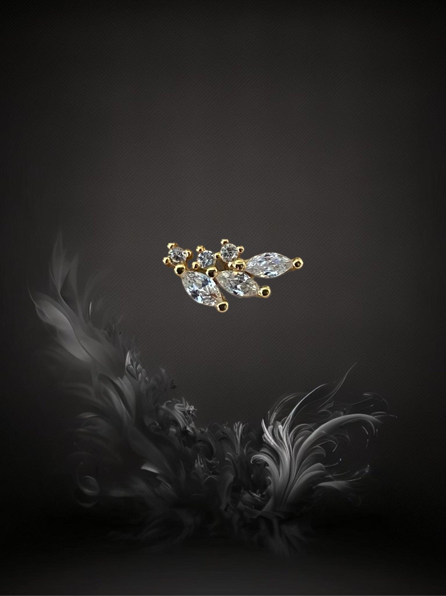 PUCE "SPARKLING WING" - Argent plaqué or - white LESE-MAJESTE