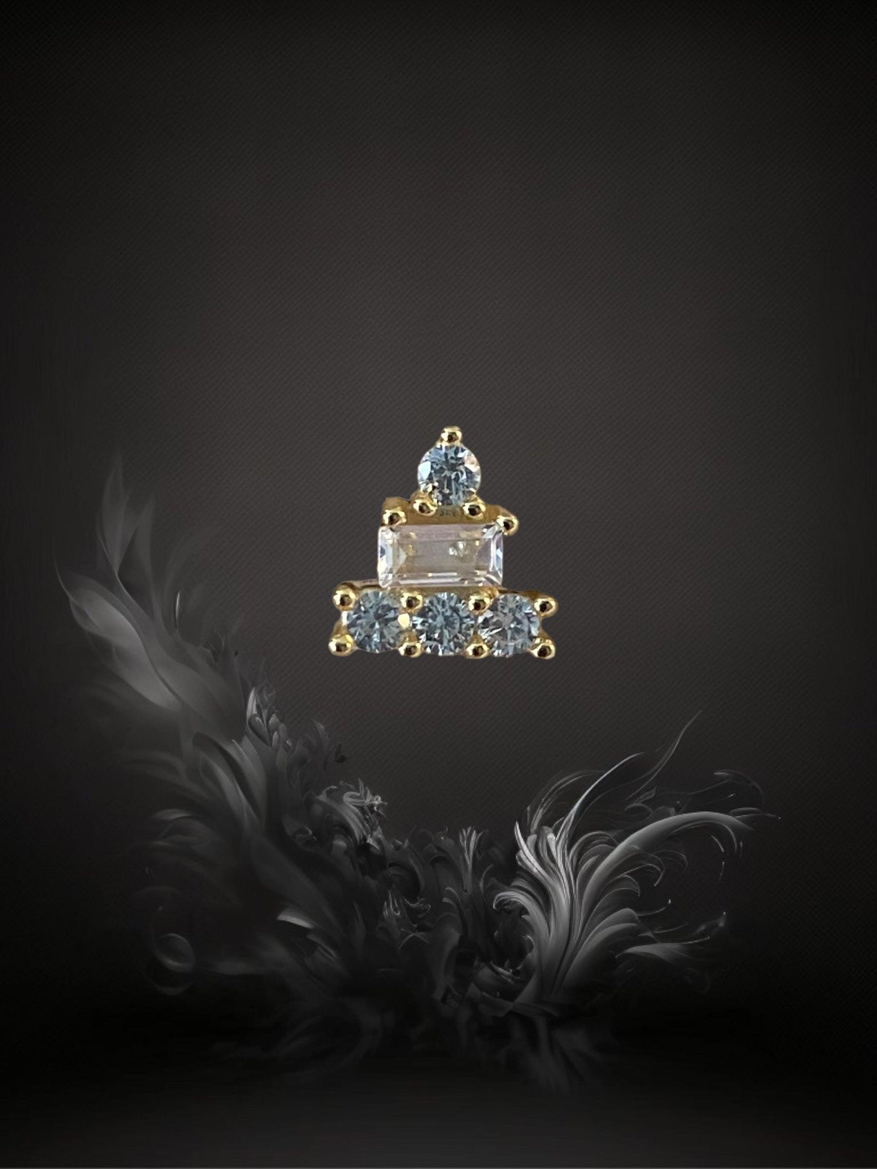 PUCE "TAJ MAHAL" - Argent plaqué or - white LESE-MAJESTE