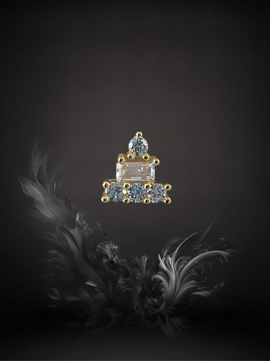 PUCE "TAJ MAHAL" - Argent plaqué or - white LESE-MAJESTE